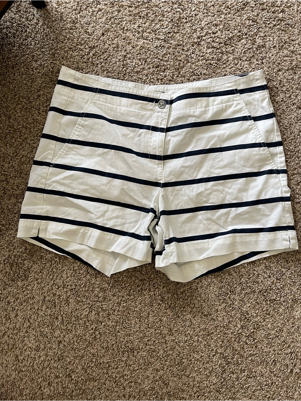 Nautica White Shorts with Navy Stripes